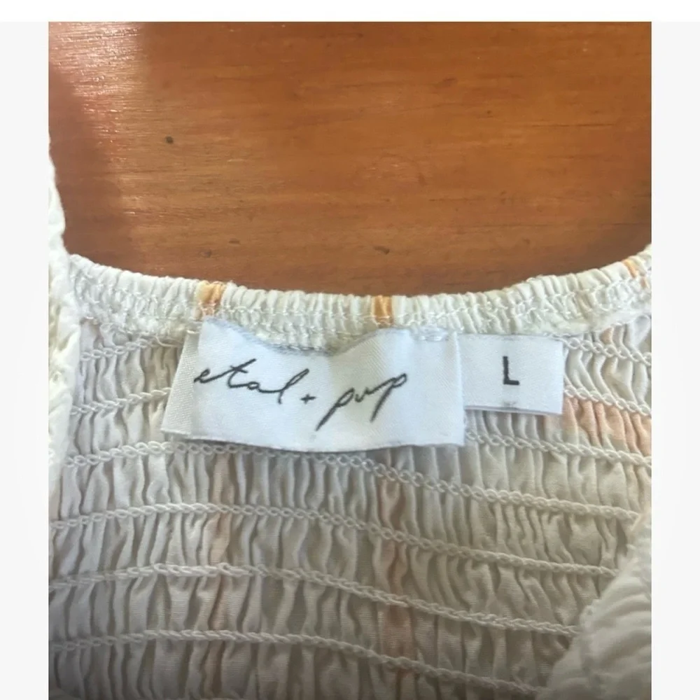 Petal and pup Aliza maxi dress. Women’s Large  Ruched Top White/Apricot Pockets - Picture 8 of 10